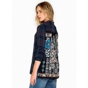 Johnny Was long sleeve flannel hand embroidered